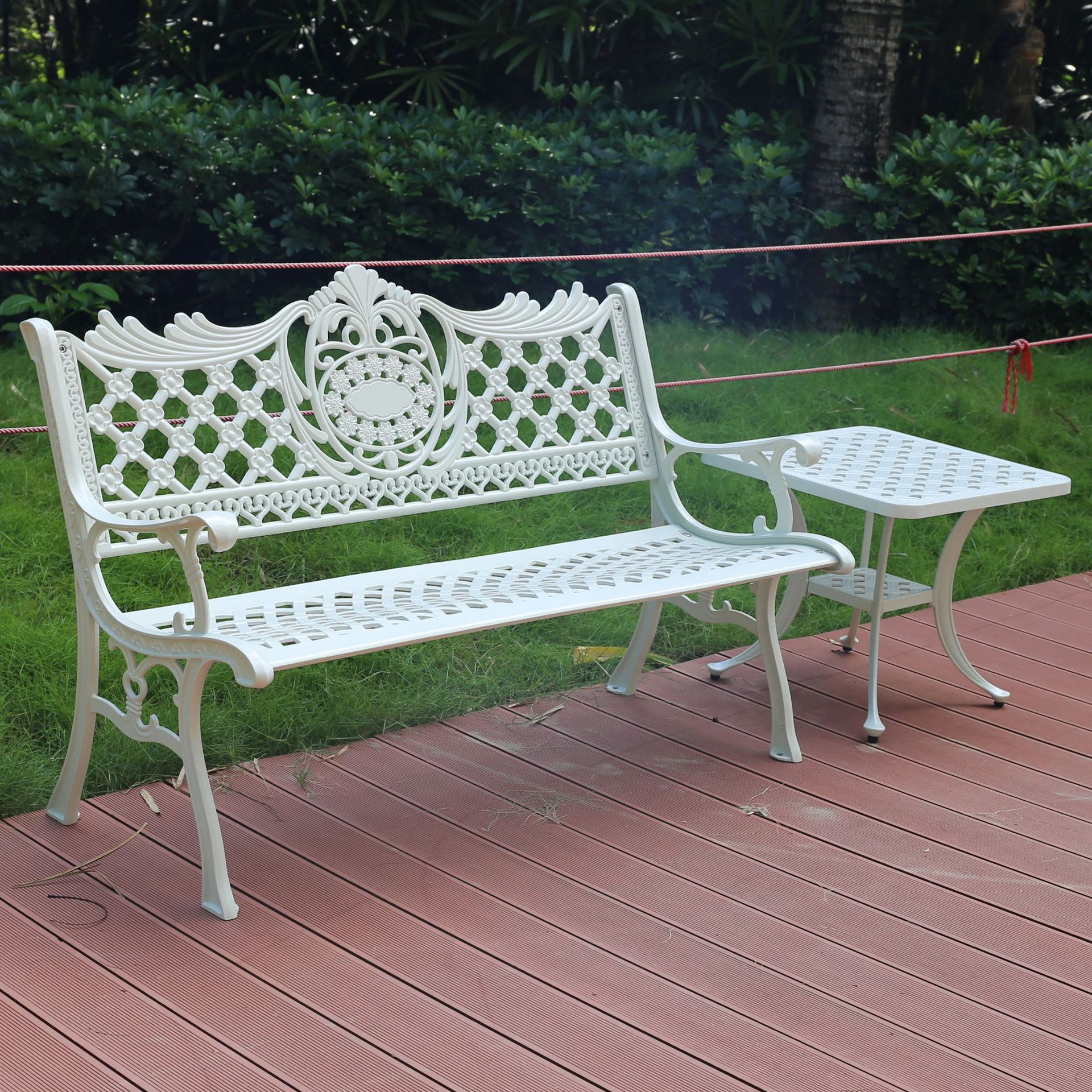 公园椅户外铸铝公园椅休闲园林庭院户外椅别墅欧式古典长凳可定制