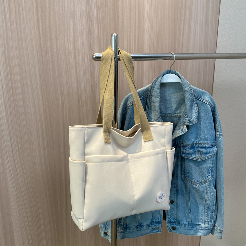 2023 New Handbag Student's Canvas Bag Women's Shoulder Bag Japanese-Style Package Large Capacity Commuter Class Bag Commuter Bag