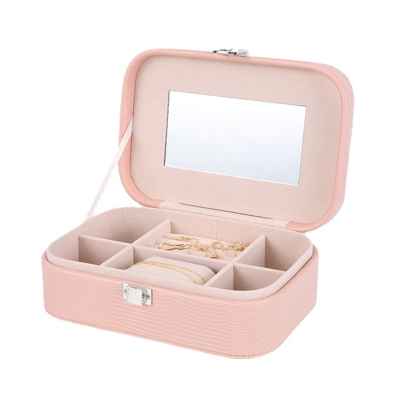 Fashion Minimalist Creative Compartment Jewelry Box Dressing Table Ornament Storage Box Flip Dustproof Jewelry Storage Box Storage Box