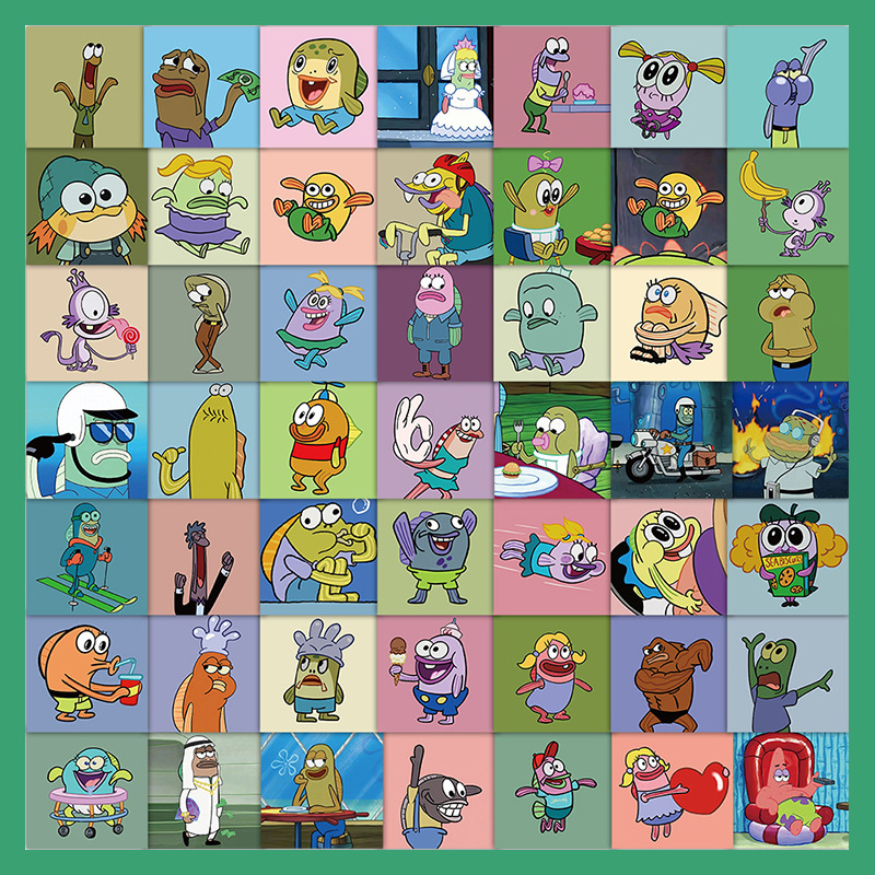 比奇堡居民贴纸 卡通动漫可爱人物手账贴纸学生笔记本手帐装饰贴