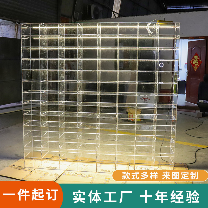 亚克力带发光展示柜透明陈列柜多层置物架鞋子包包手办酒柜展示架