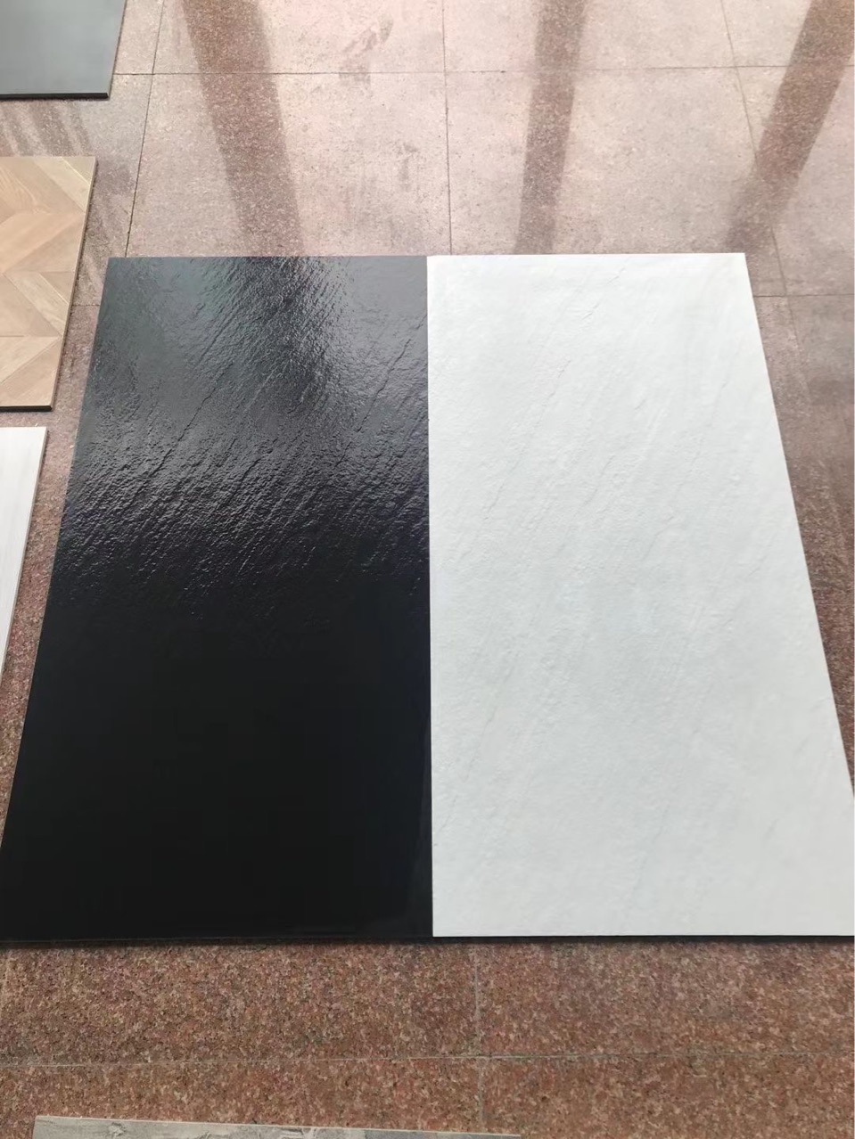 仿板岩石600x1200凹凸纯色哑光面简约防滑耐磨地砖厨卫餐厅服装店