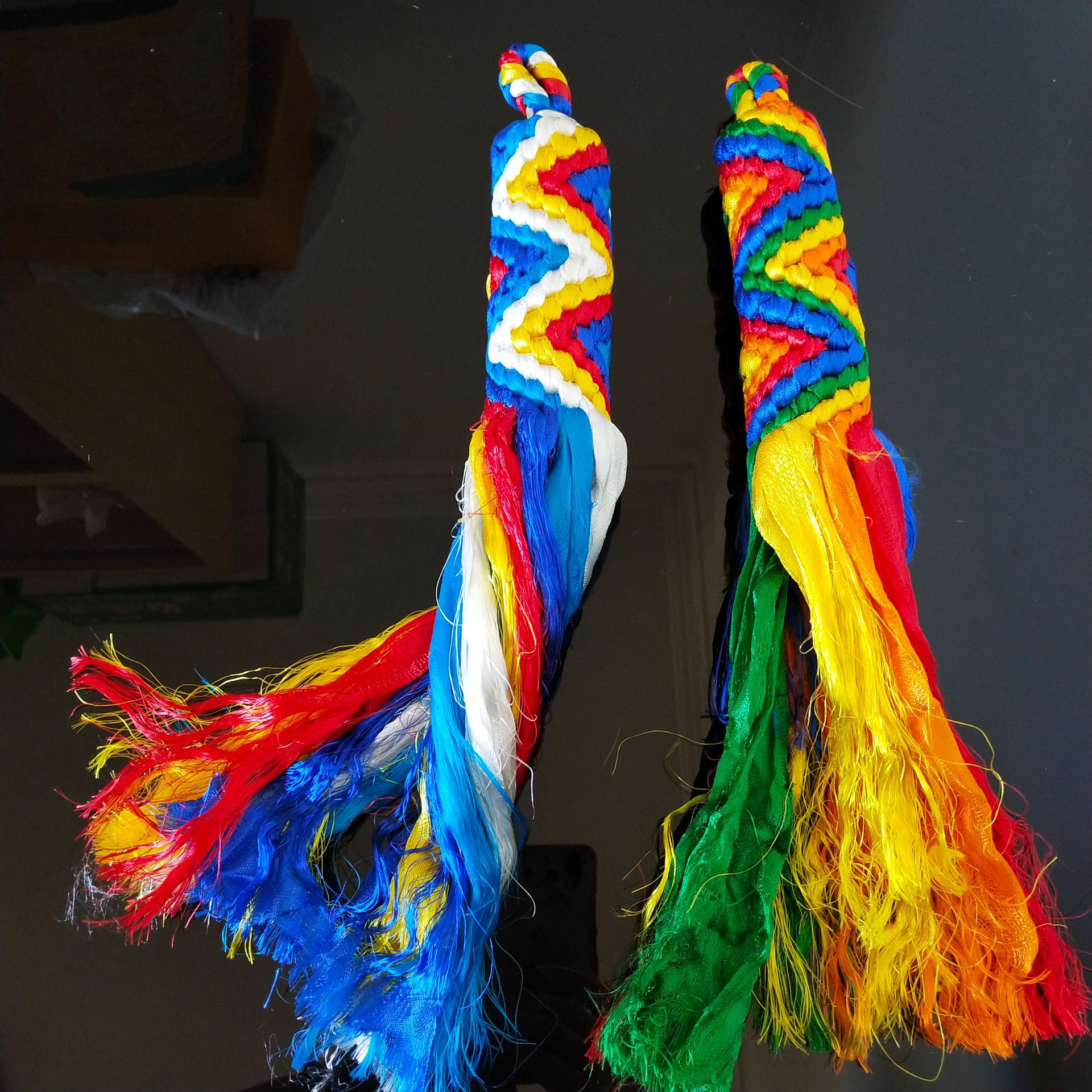 西藏金刚结哈达手工编织五彩绳挂件车饰车挂件bi邪家饰民族风二色