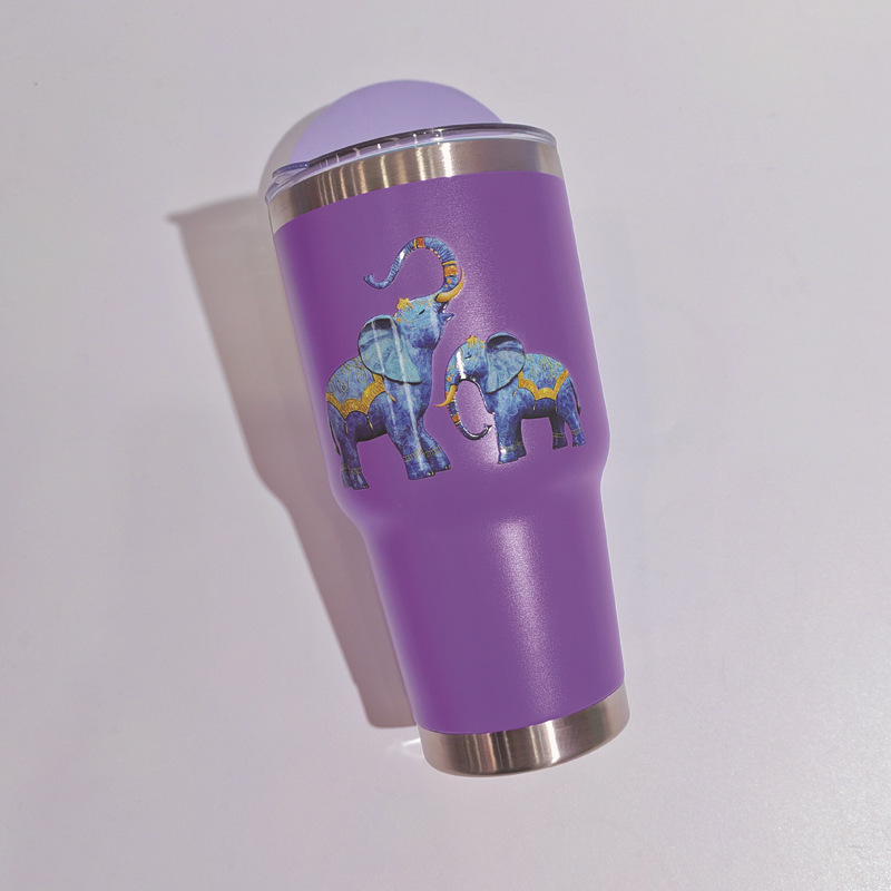 Factory Direct Sales Cross-Border 304 Stainless Steel Vacuum Cup 30Oz Double-Layer Vacuum Vehicle-Borne Cup Cartoon Elephant Cup