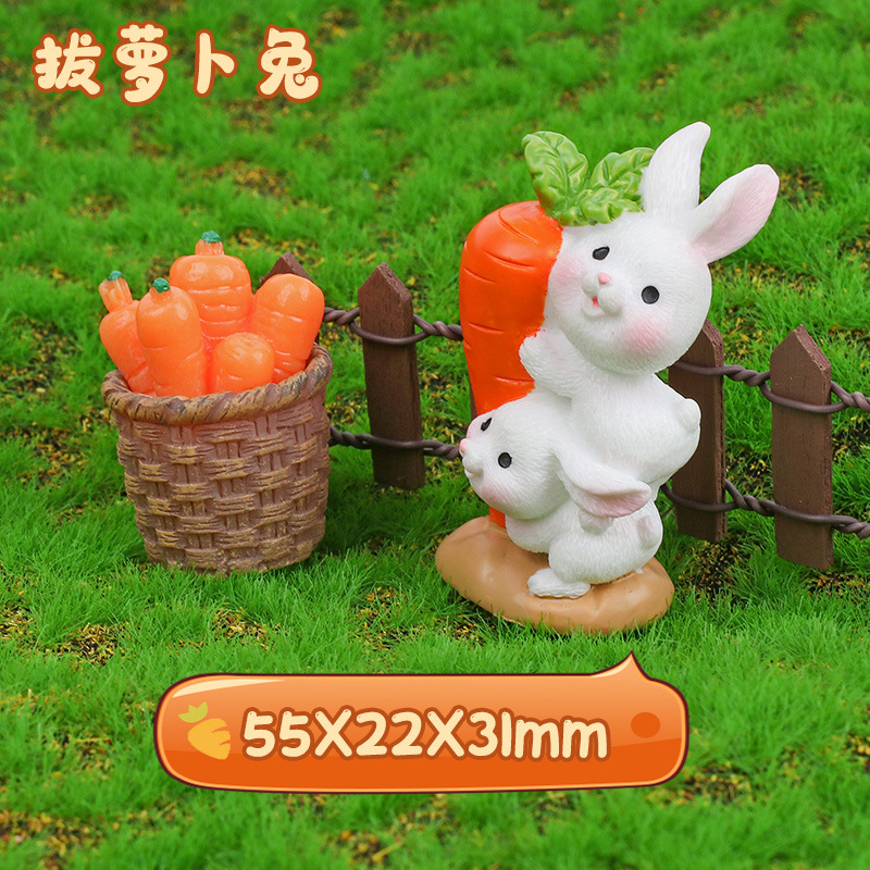 Micro Landscape Ornaments Cartoon Cute Rabbit Gardening Small Animal Resin Accessories Crafts Home Decoration Wholesale