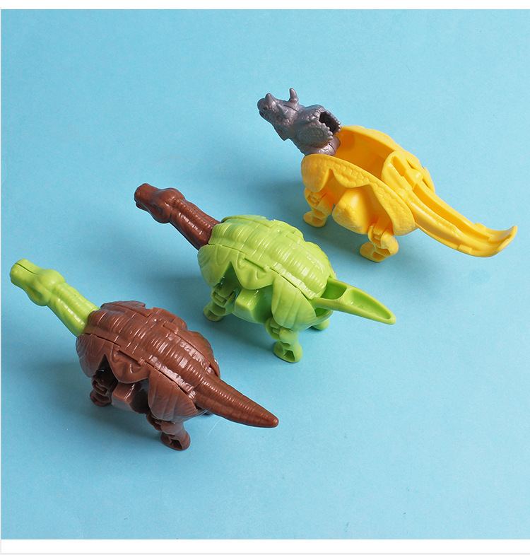 6款彩色变形恐龙蛋玩具动物变形扭蛋儿童益智玩具地摊夜市热卖