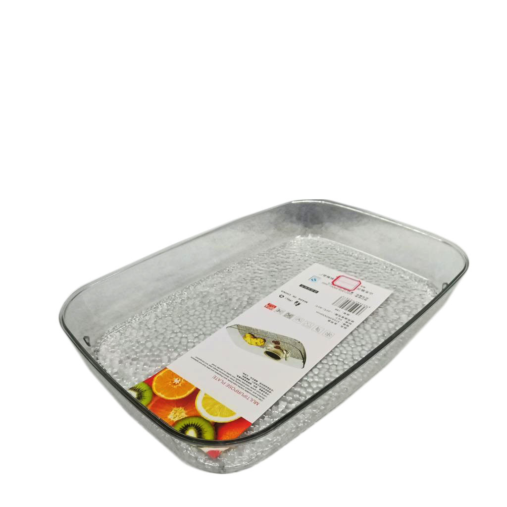 multi-purpose pet transparent fruit plate high-grade crystal-like fruit plate household shatter-resistant snack pattern plate rs-400007
