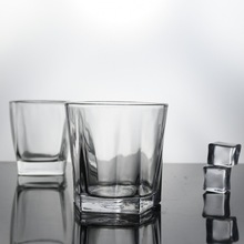 小五角钢化玻璃杯威士忌酒杯透明简约酒吧白酒杯