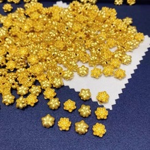 3D硬金小莲花转运珠999足金迷你路路通24K纯黄金佛珠手链散珠串珠