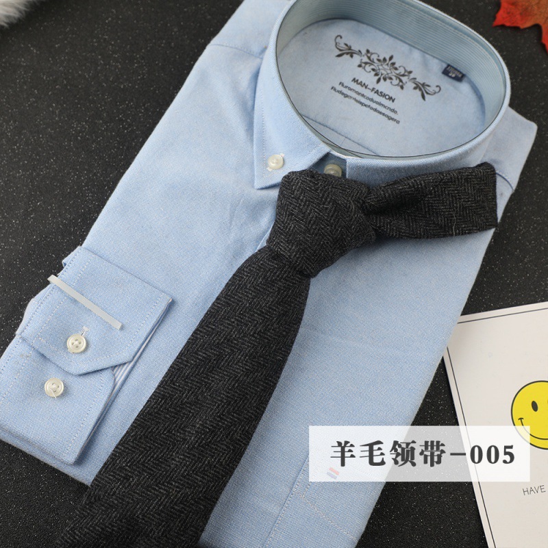 Men's 7cm Woolen Necktie Striped Solid Color Business Work Workplace Casual Formal Wear Direct Supply in Stock