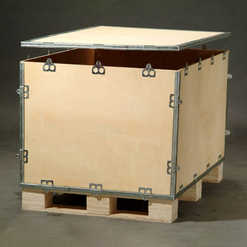 生产免检卡板木箱 批发钢边折叠运输木箱 机械设备物流货运保护箱