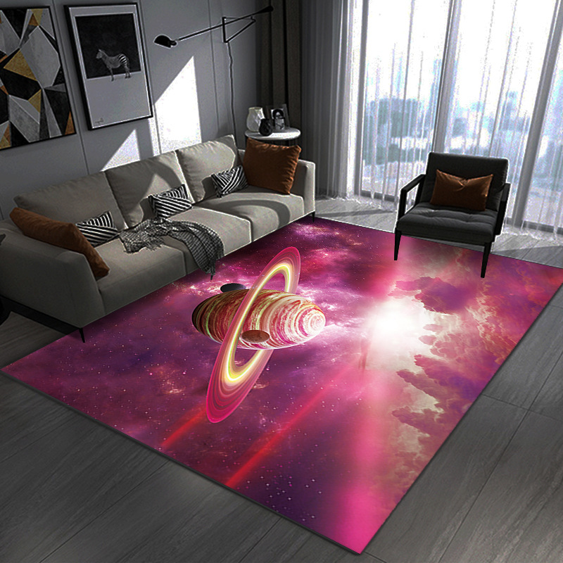 Cross-Border Cartoon Universe Star Carpet Bedroom Bedside Blanket Sofa Coffee Table Cushion 3D Visual Living Room Full of Carpet