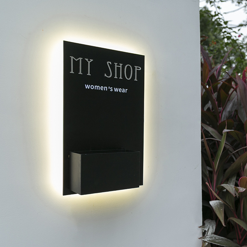 个性创意花兜文艺复古门牌铁艺烤漆立体字小酒馆咖啡店门头展示牌