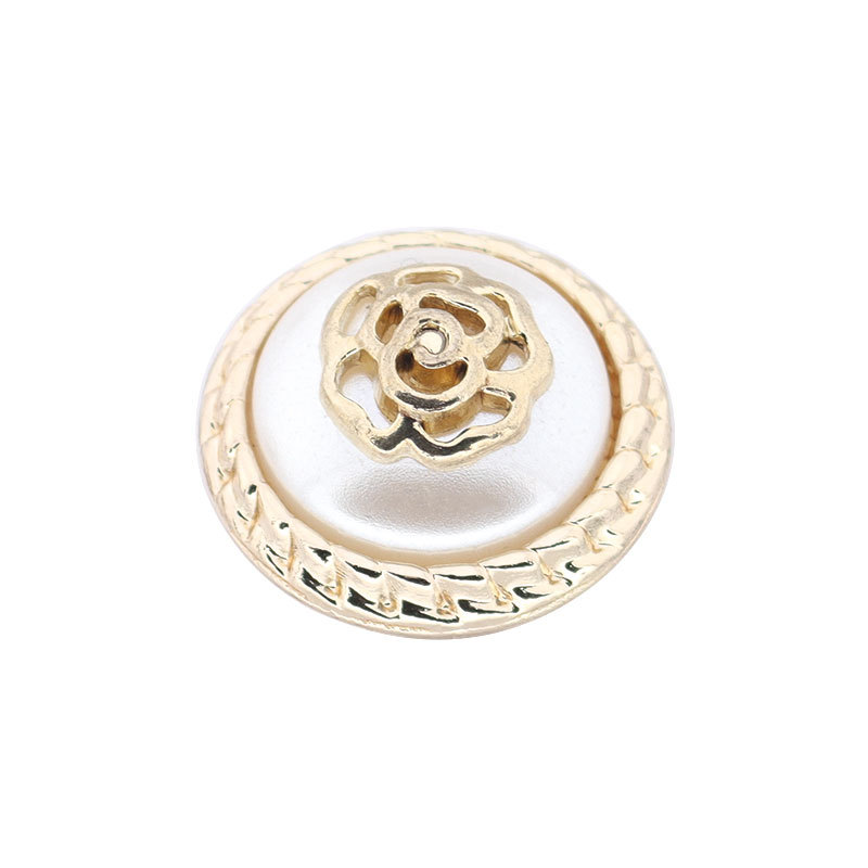 High Quality Coat Cardigan Decoration Buttons Wholesale Metal Pearl Buckle Fashion Women's Woolen Marten Overcoats Buttons