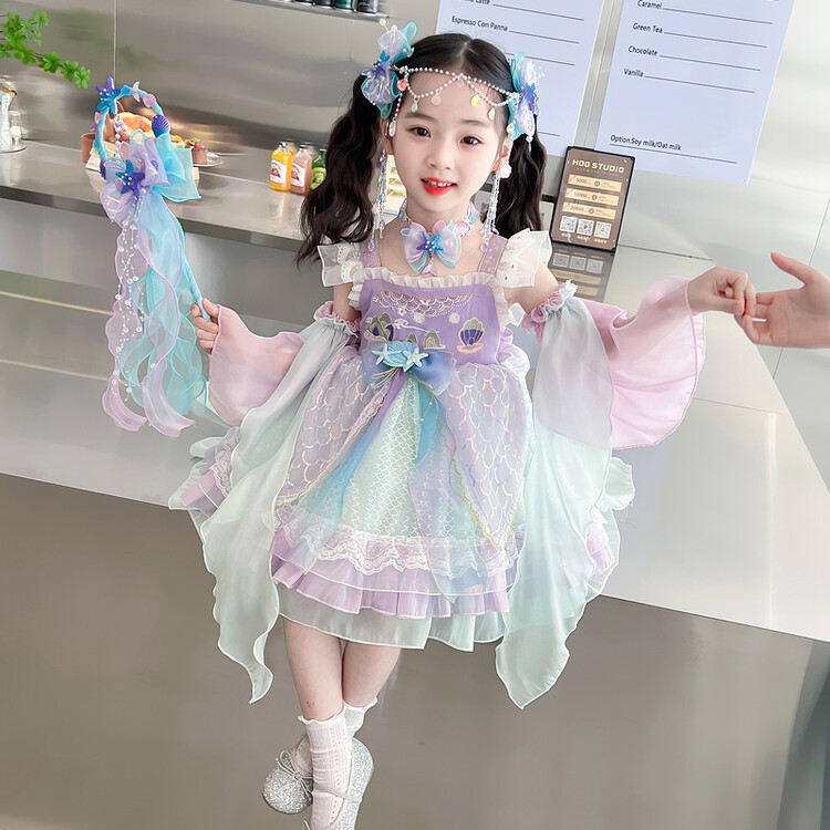 美人鱼连衣裙四季款重工洛丽塔公主裙节日礼裙节日表演服一件代发