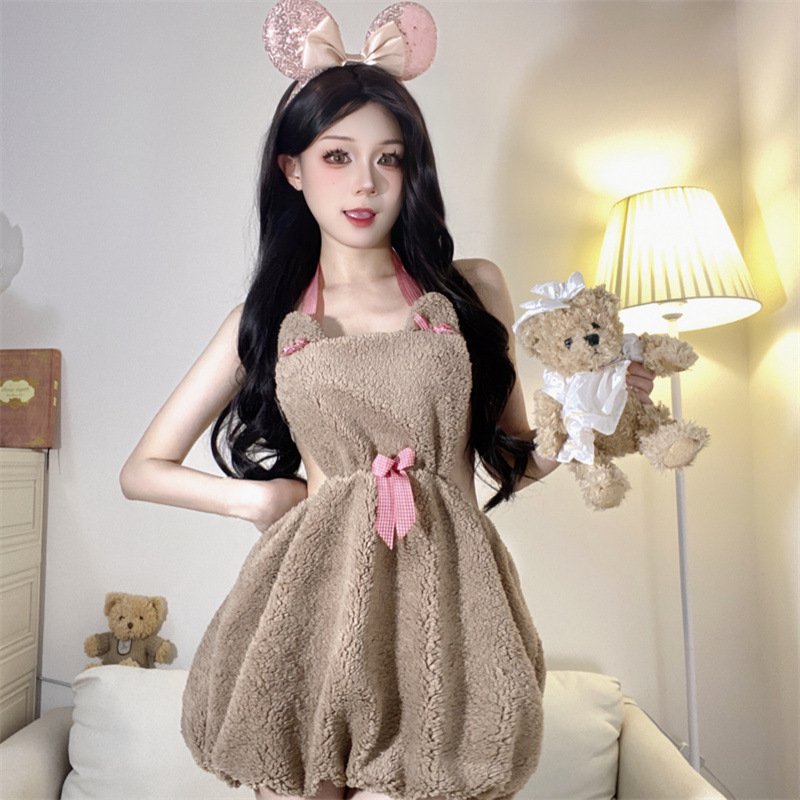 性感睡衣情趣内衣免脱夜店包臀大码制服开档诱惑露背小熊角色扮演