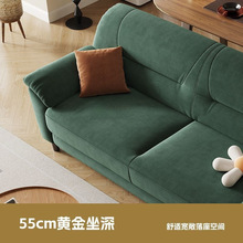 DE灯芯绒沙发简约客厅小户型布艺沙发网红直排双人绿色公寓家具组