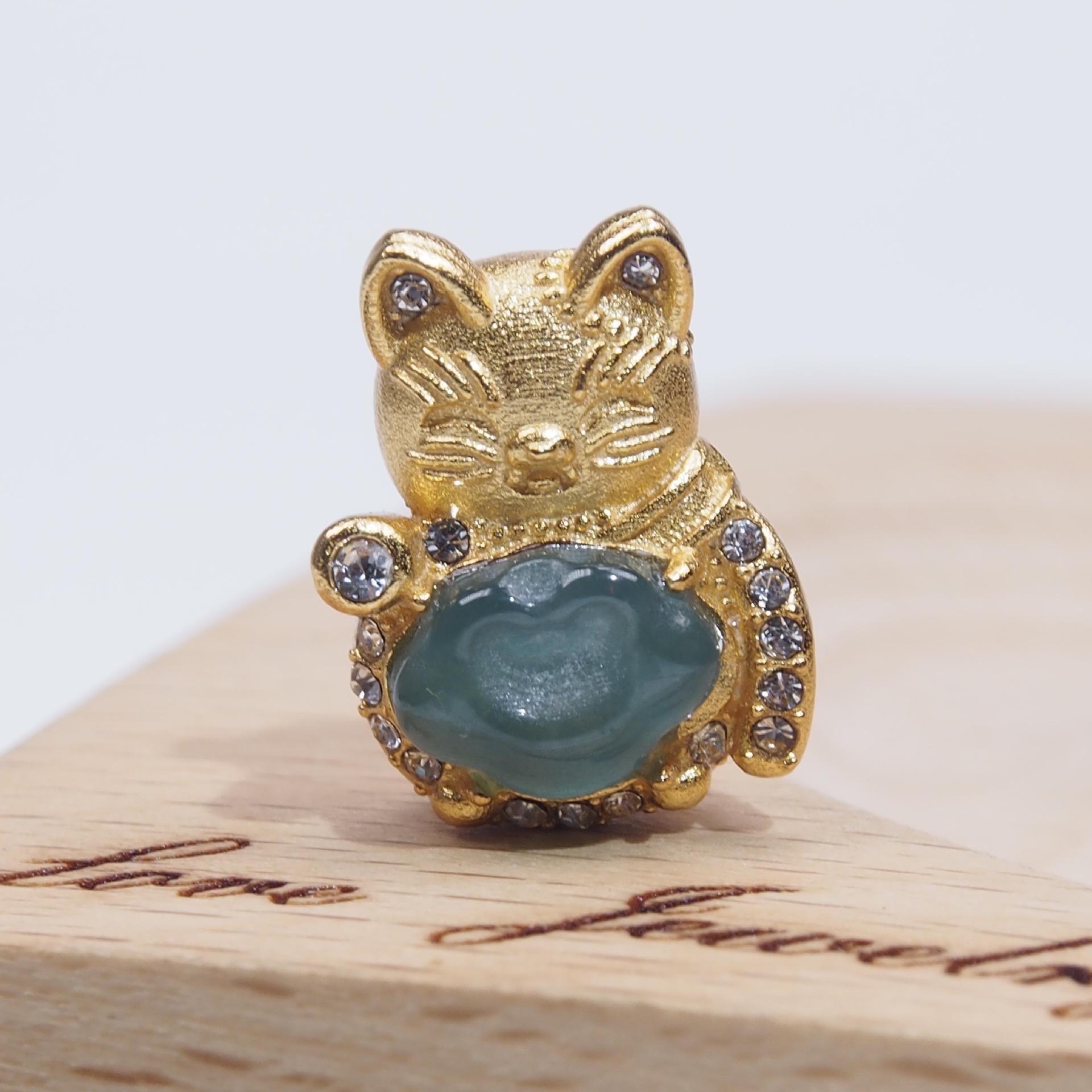 天然蓝水翡翠如意招财猫吊坠s925银挂饰爆款项链配饰国潮手工饰品