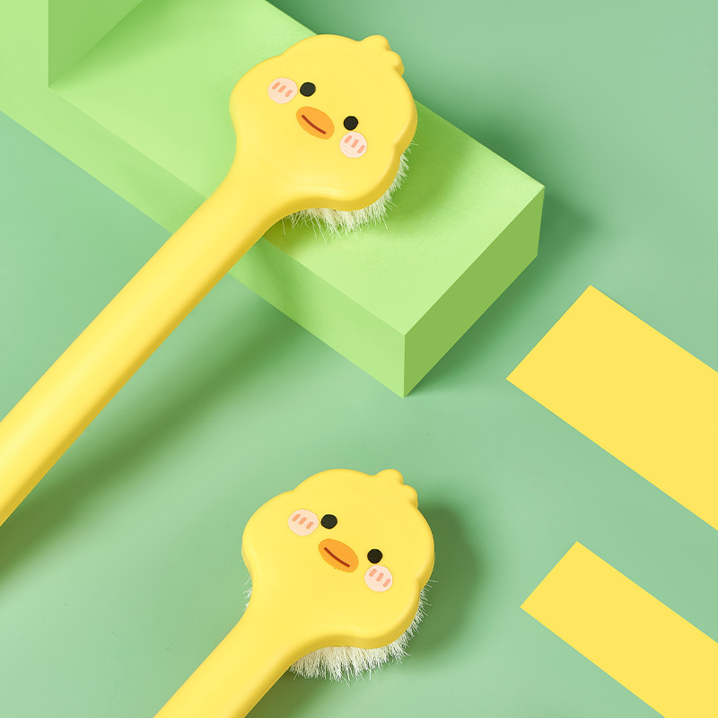 Small Yellow Duck Bath Brush Soft Fur Bath Brush Bath Bath Brush Back Rubbing Long Handle Bath Brush Bath Brush 0652-9