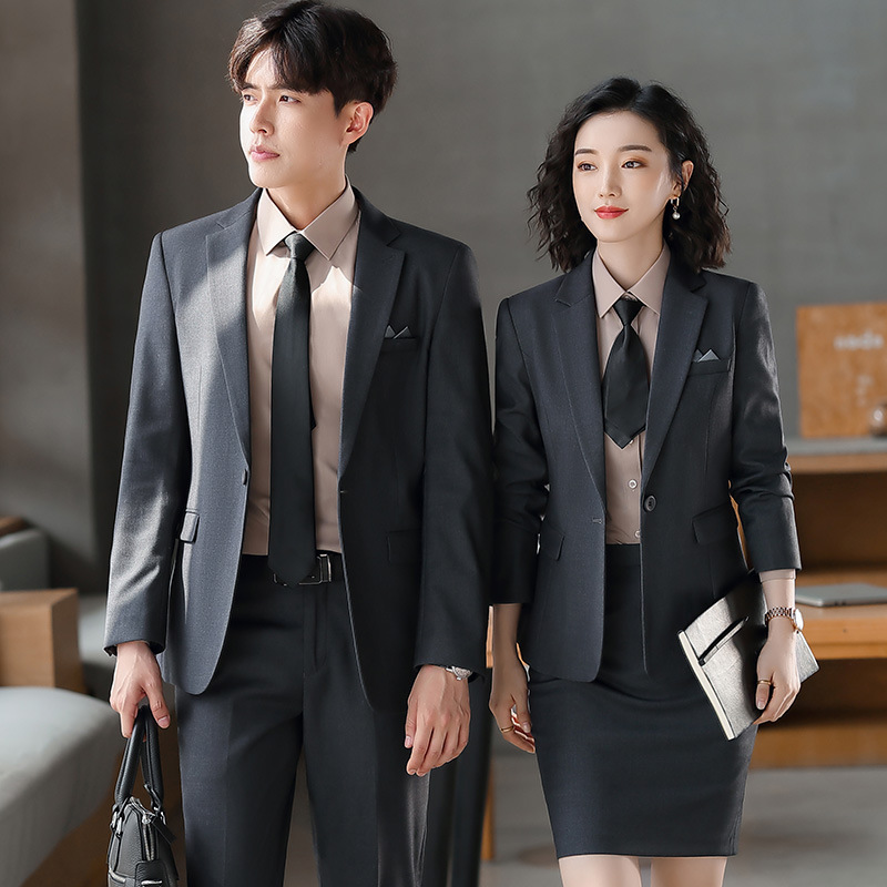 企业银行工装制服播音艺考服装男女西装套装老师职业装教师工作服