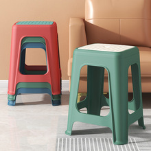 工厂直销塑料凳子时尚创意撞色加厚方凳熟胶防滑结实板凳家用大人