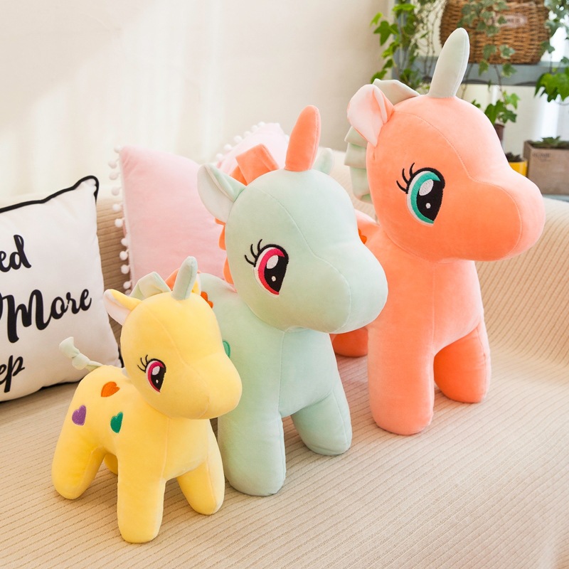 Cross-Border Unicorn Doll Plush Toys Wholesale Children's Ragdoll Comforter Toys My Little Pony: Friendship Is Magic Birthday Gift