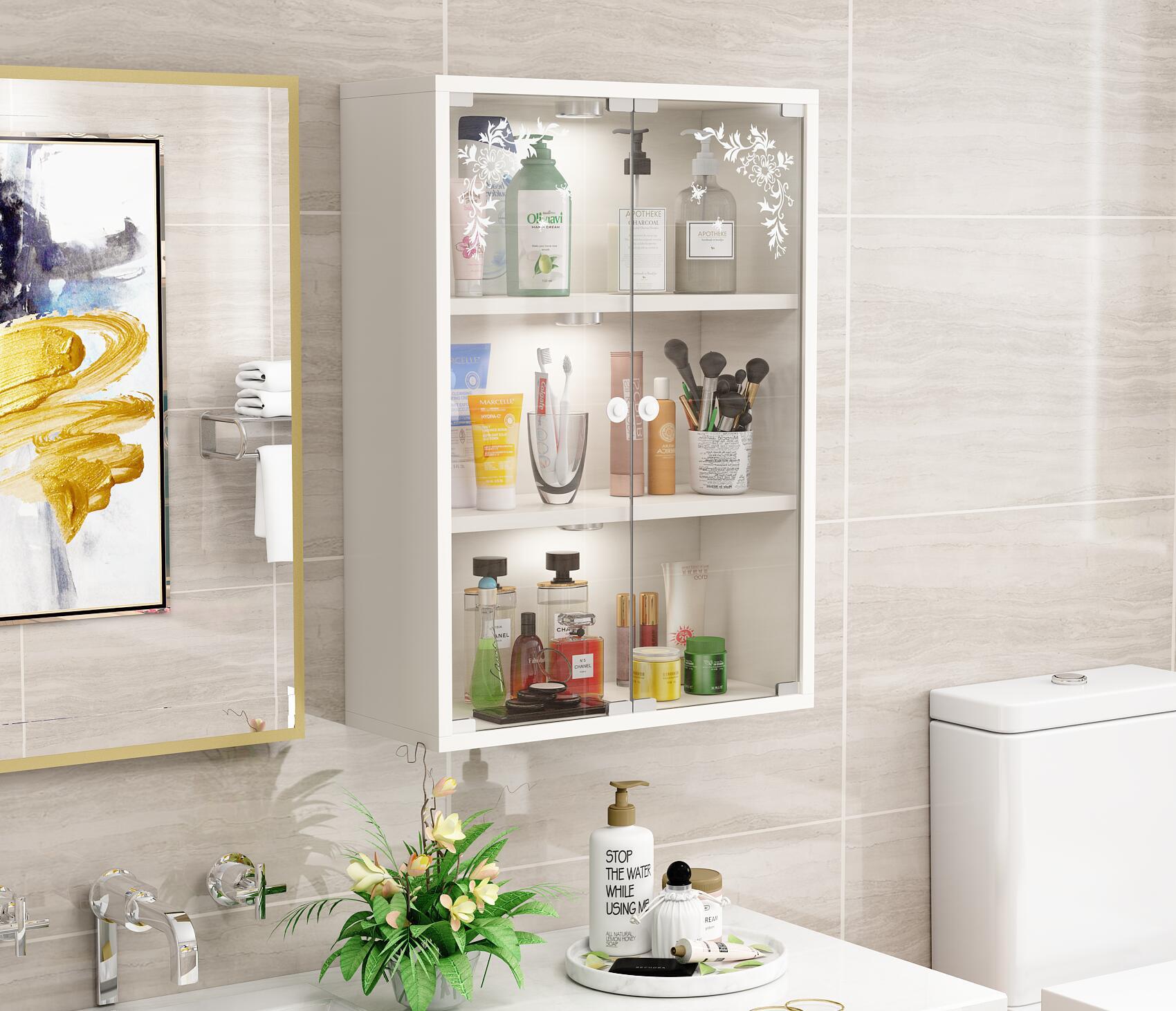 钢化玻璃吊柜挂柜厨房吊柜手办玻璃展示柜书柜墙壁柜简约现代