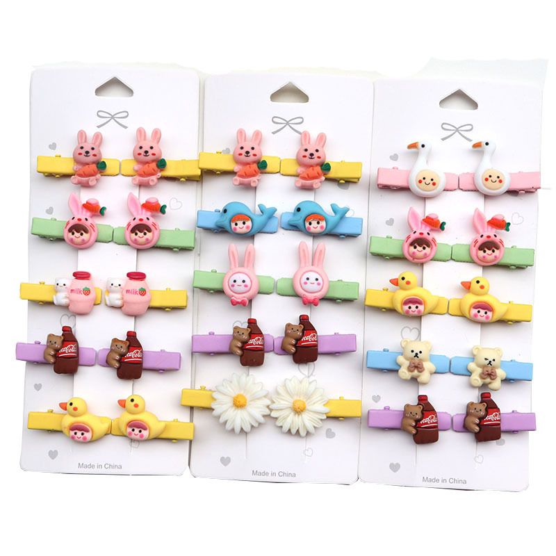 Korean Style Cute Trumpet Children's Barrettes Super Cute Small Animal Does Not Hurt Hair Duckbill Clip Princess Hairpin Girls' Side Clip