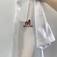 纯棉白色短袖t恤女2024夏季新款美式短袖宽松韩版设计感学生半袖
