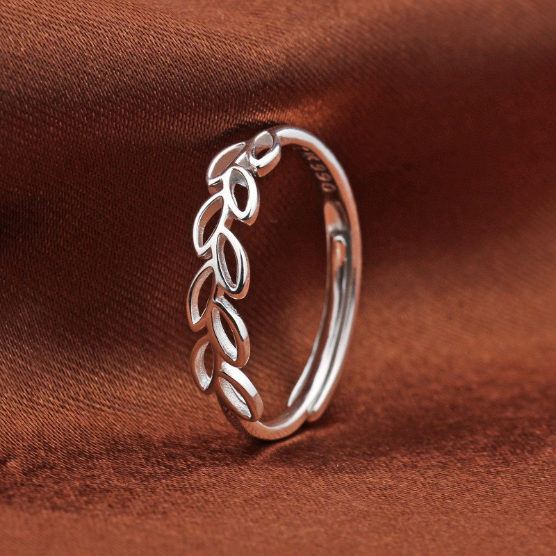 银佳银饰 足银990 光面麦穗推拉戒指 时尚潮流 一件代发-阿里巴巴