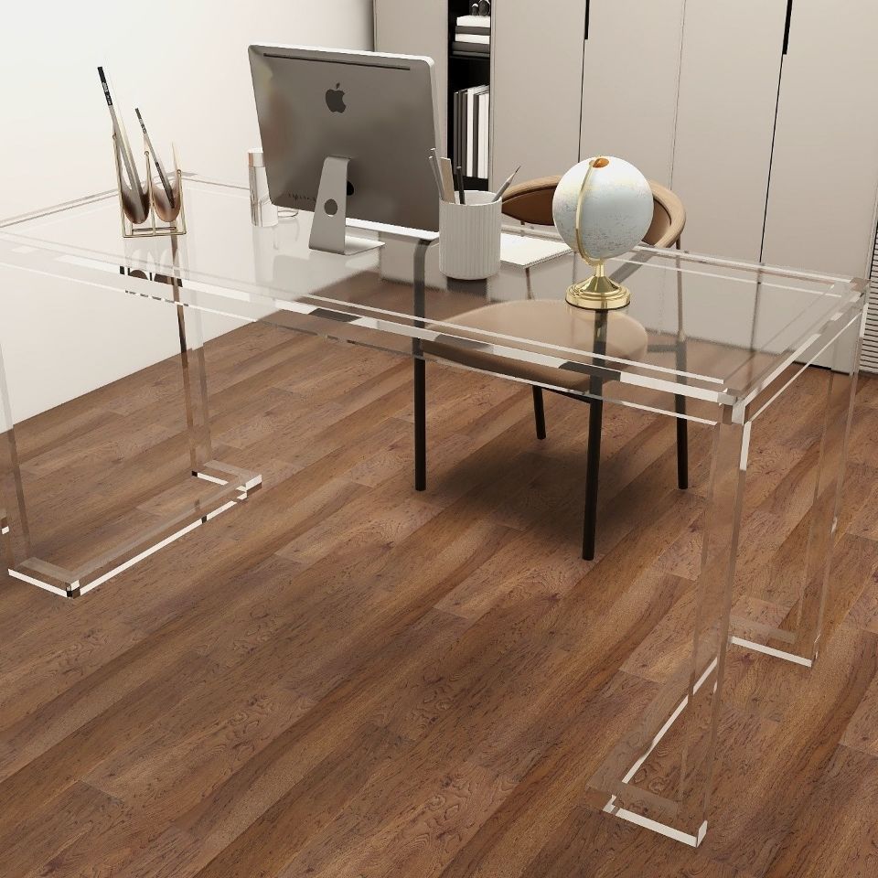 网红亚克力书桌全透明现代简约电脑桌卧室写字台有机玻璃梳妆桌子