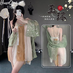 性感透纱花边三点小胸显大珍珠诱惑丁字裤情趣内衣激情免脱套装女