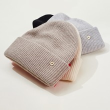 全羊毛针织成人帽女冬季保暖百搭双层加厚套头毛线帽新款工厂直销
