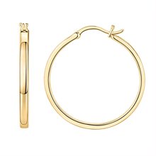 亚马逊3cm Hoop Earring 铜饰14K金S925几何圆圈圈轻量金圈耳环女