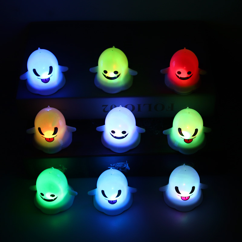 Halloween Decoration Ghost Light Cute Expression LED Candle Light Venue Layout Props Small Night Lamp Pumpkin Lamp