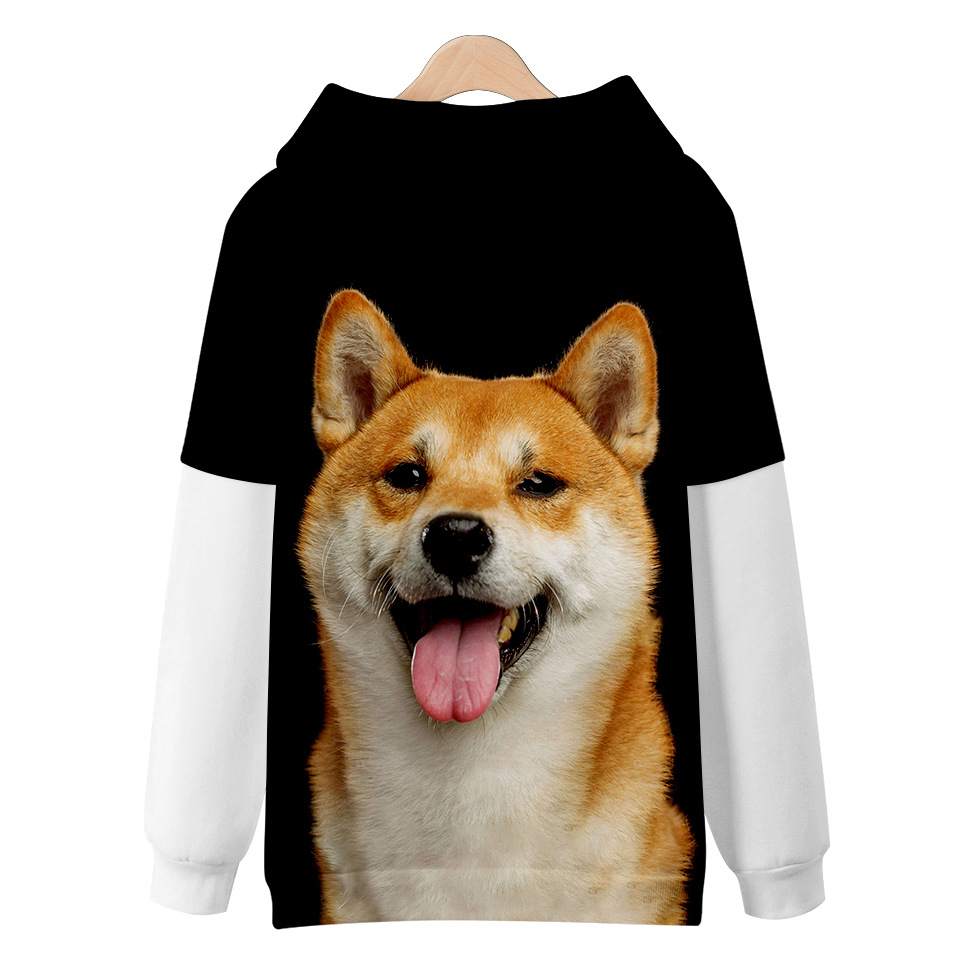 2020新款 柴犬 周边 假两件带帽卫衣 成人儿童款秋冬日常款