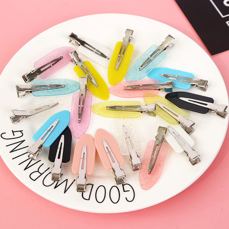 网红女士无痕发夹 韩系透明化妆夹刘海夹 创意叶子发卡发饰批发