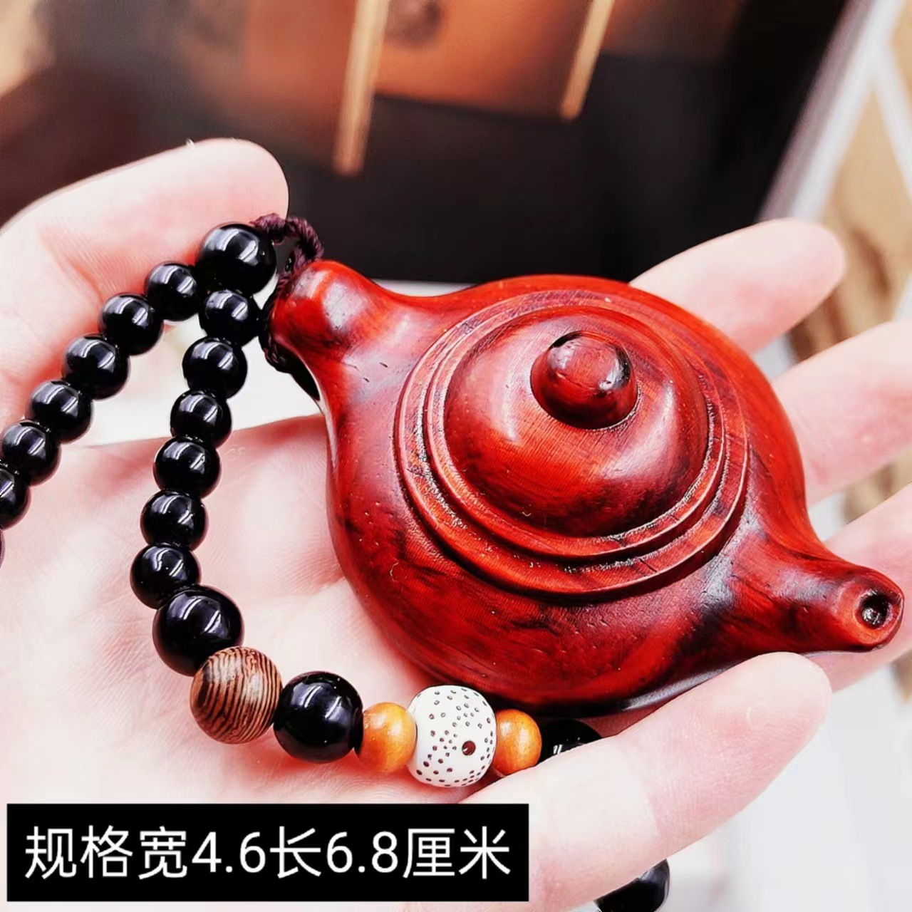 檀木把把壶檀木木雕手把件小壶手把件原色无漆大小两个尺寸不带绳