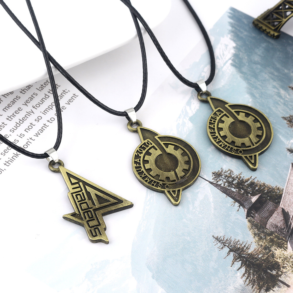 动漫新款 游戏周边 命运石之门项链 胸针命运齿轮吊坠 徽章外贸
