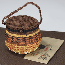 六堡茶包装空礼盒一斤装黑茶叶空盒手工编织筐包装袋纸绳纸袋纸盒