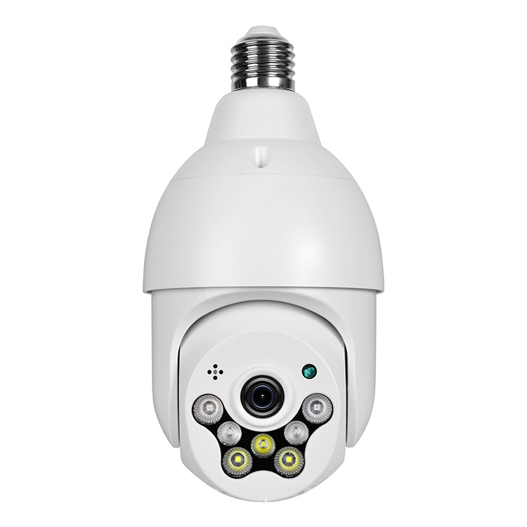 灯座摄像头 灯泡球机 1080p高清全彩夜视ip66级防水 监控跨境爆款