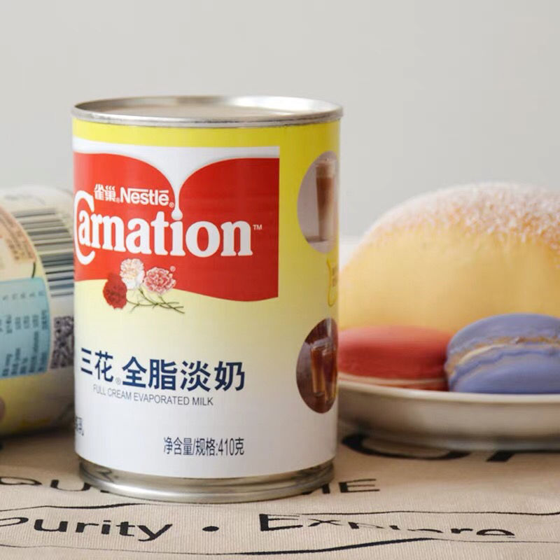 三花全脂淡奶410g 6 牛奶 家用奶茶食品酒水冲调饮品