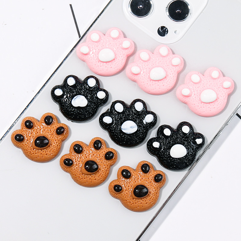 卡通可爱熊掌diy手机壳奶油胶材料手工水晶滴胶制作树脂配件