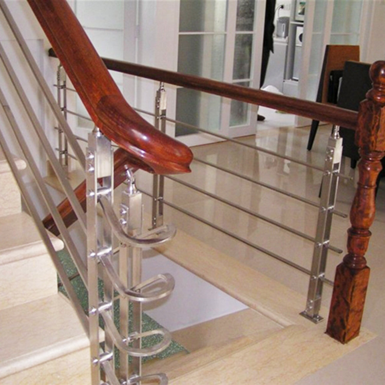 住宅楼梯不锈钢穿管立柱 批发家装楼梯栏杆客订304方管扶手