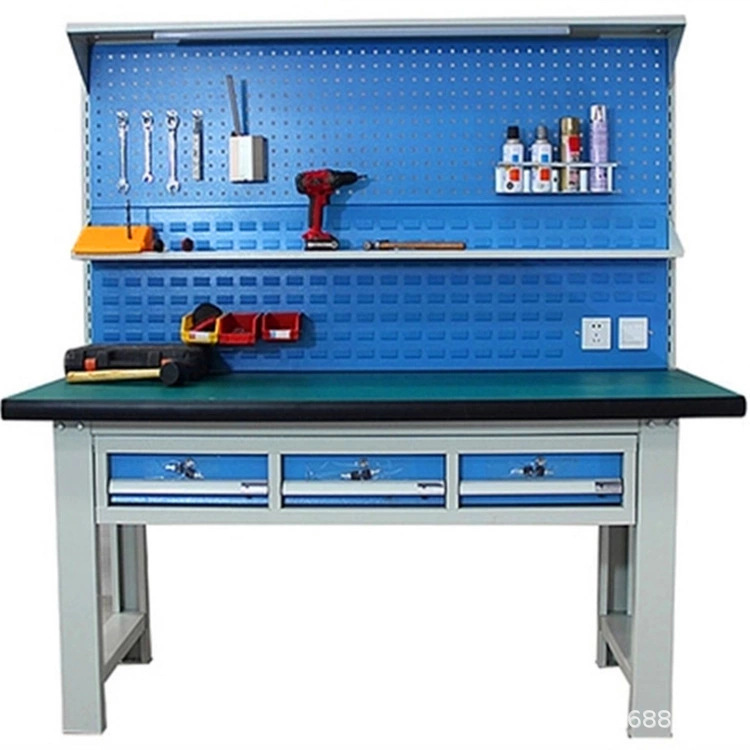 重型工作台车间电子维修桌实验台电工钳工工位装备组装操作台吊柜