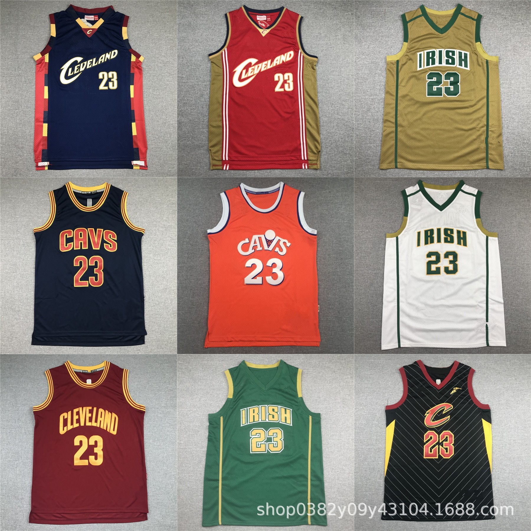 外贸篮球服批发 骑士队球衣 23号勒布朗詹姆斯高中球衣一件代发