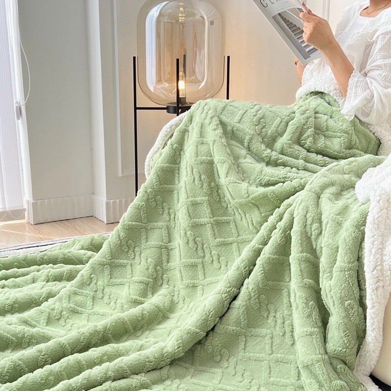 小毛毯办公室毛毯午睡毯子冬季羊羔绒沙发午休盖毯学生宿舍被子厚