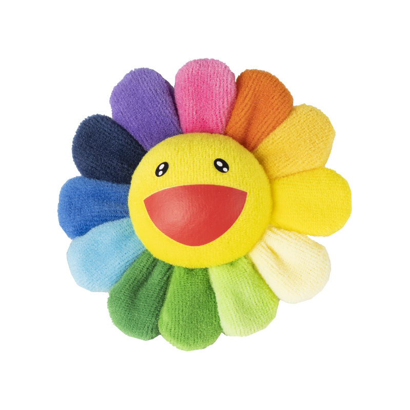 七彩毛绒太阳花胸针花花明星同款笑脸徽章别针包包服装挂件配饰