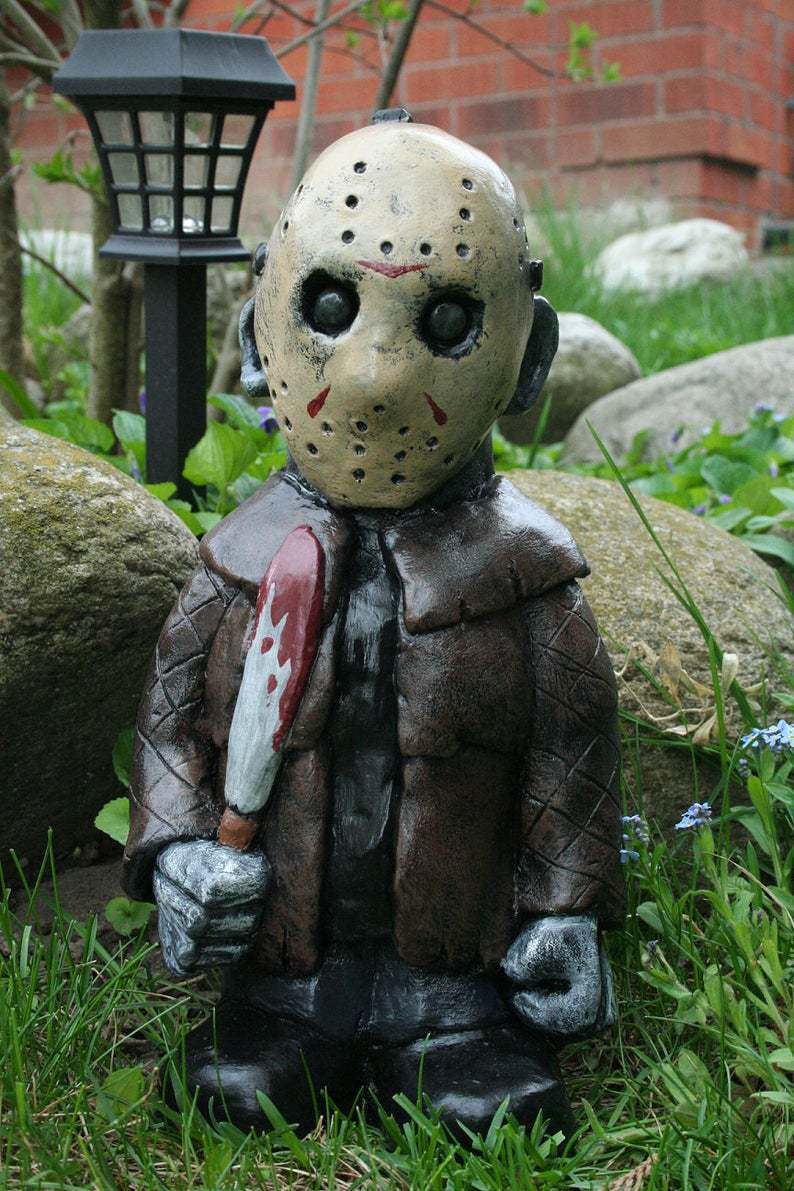 花园僵尸侏儒摆饰万圣节恐怖电影花园雕像装饰杀手gnome树脂摆件