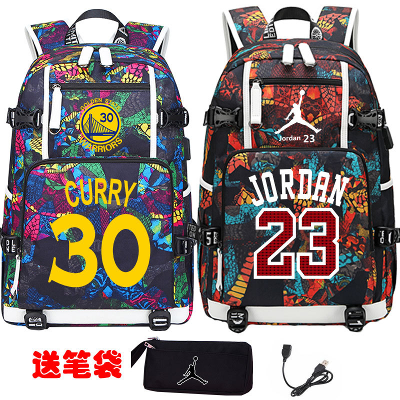 跨境代发批发篮球训练包库里字母哥杜兰特书包初高中大容量双肩包